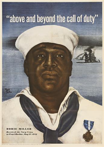 (MILITARY--WORLD WAR TWO.) "Above and Beyond the Call of Duty": Dorie Miller Received the Navy Cross at Pearl Harbor.                            